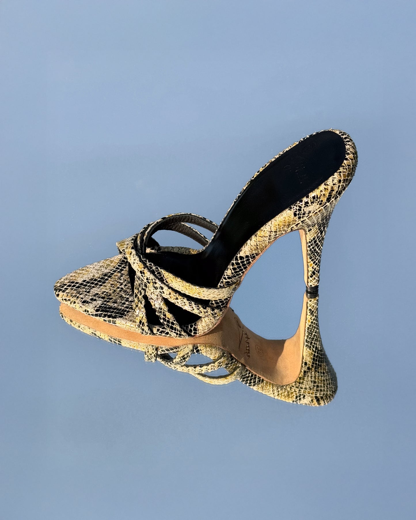 Vivi- Black and Gold Python Print - Limited Edition