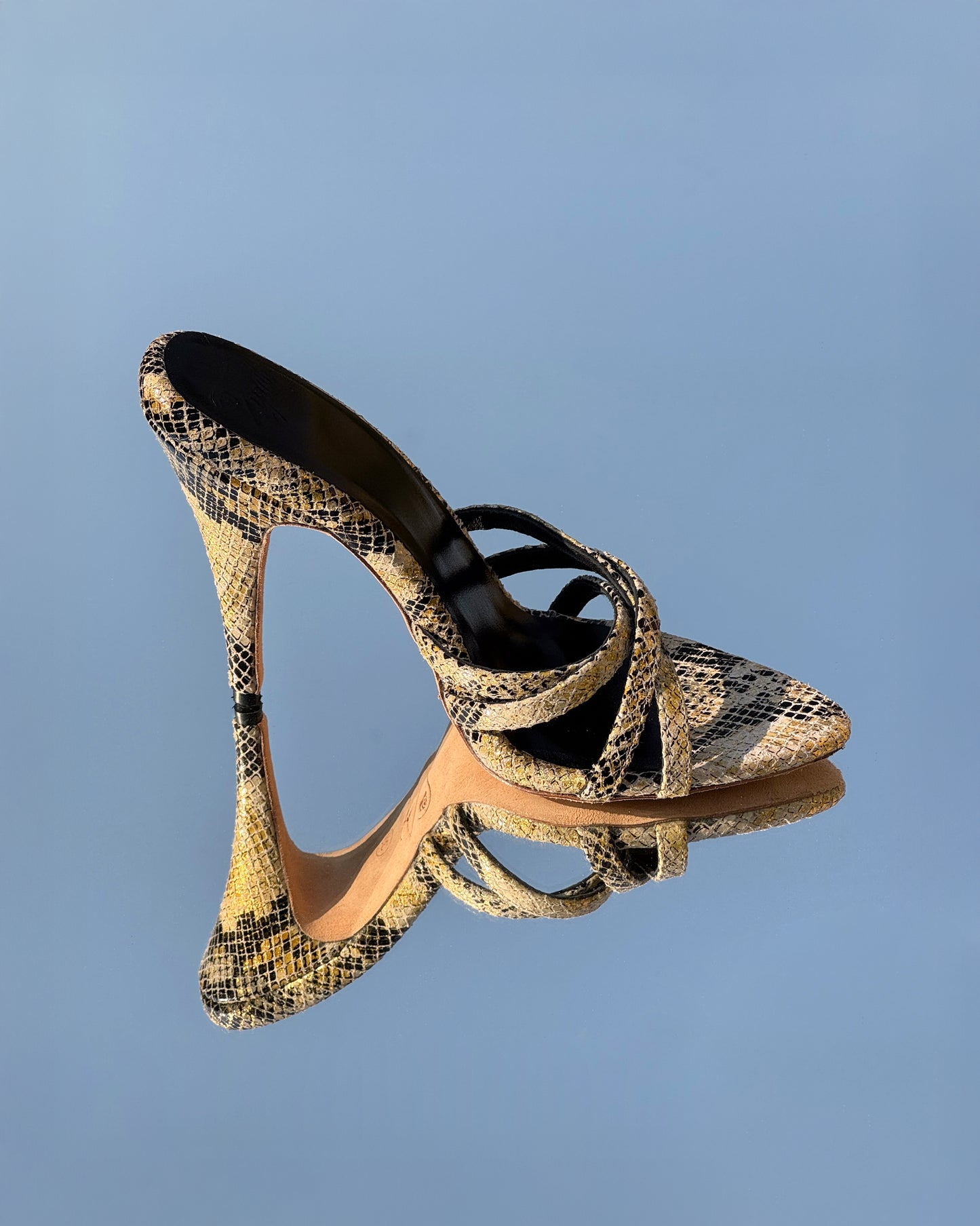 Vivi- Black and Gold Python Print - Limited Edition