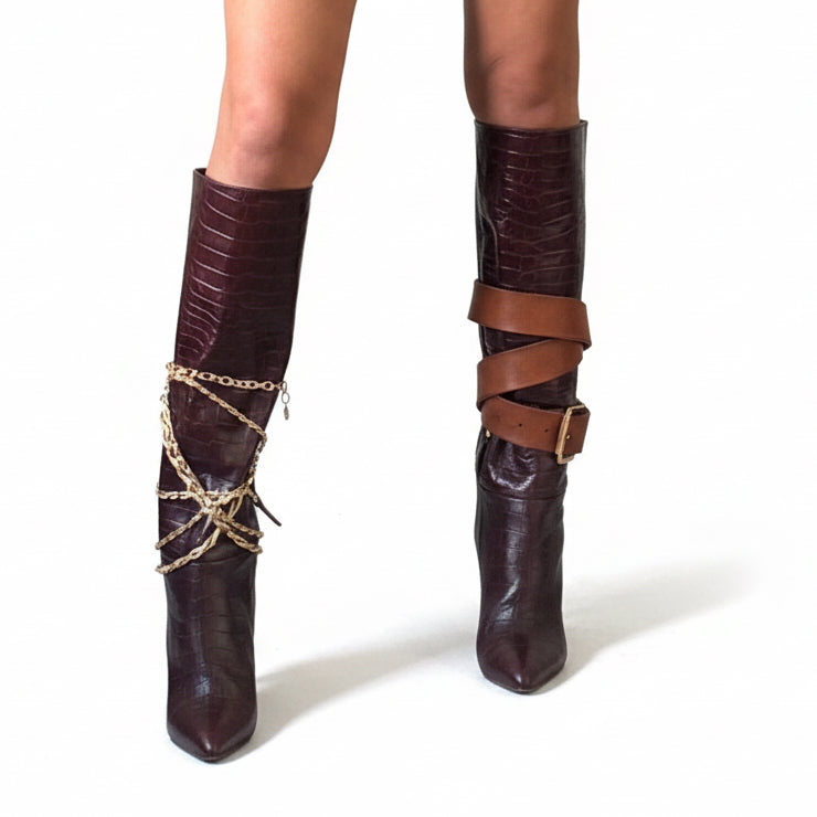 Camellia Boot - Dark Burgundy