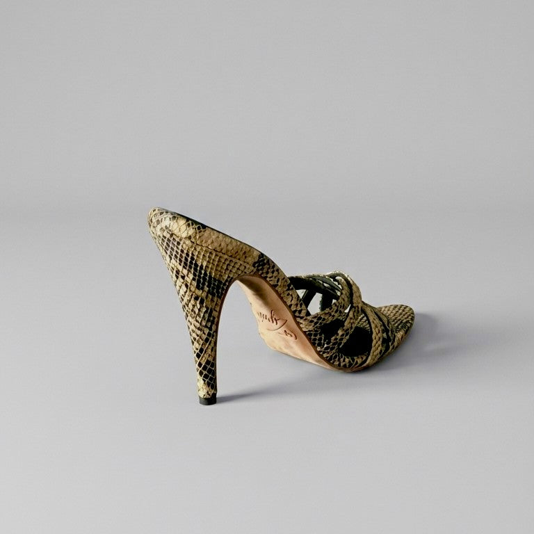 Vivi - Black and Gold Python Print - Limited Edition