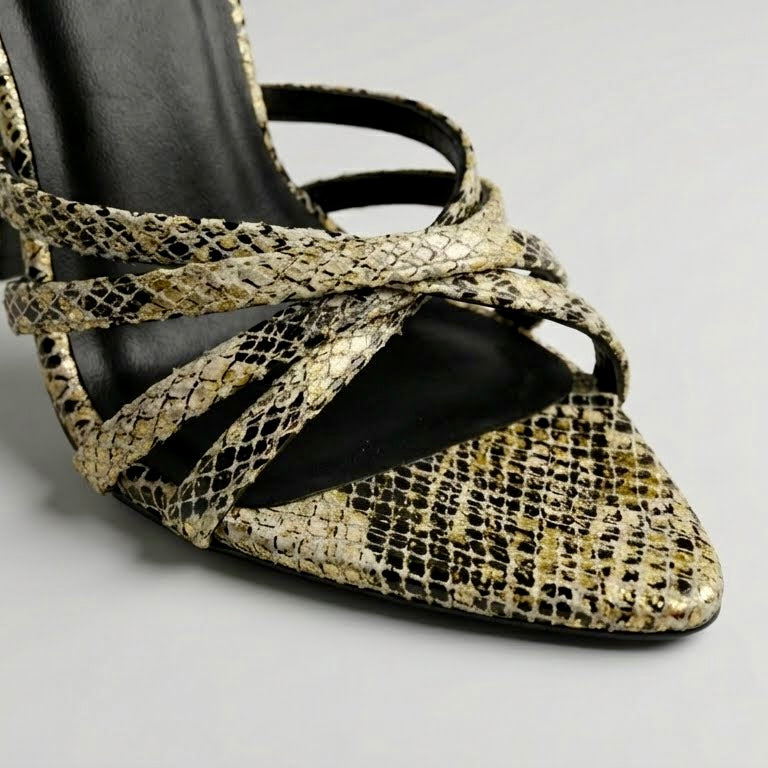 Vivi - Black and Gold Python Print - Limited Edition
