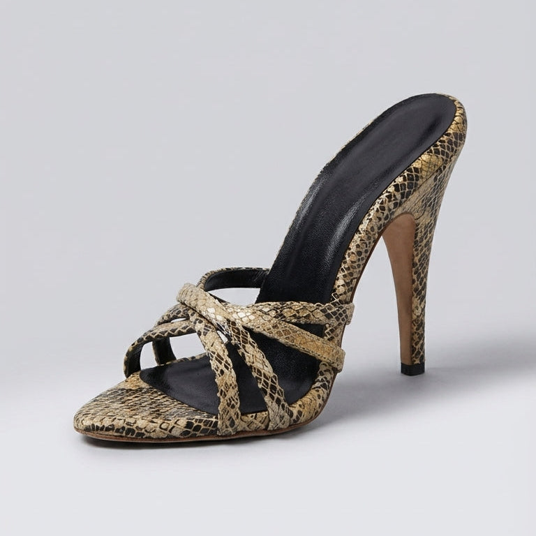 Vivi - Black and Gold Python Print - Limited Edition