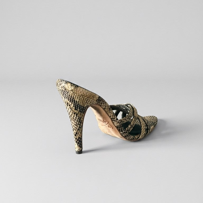 Vivi - Black and Gold Python Print - Limited Edition