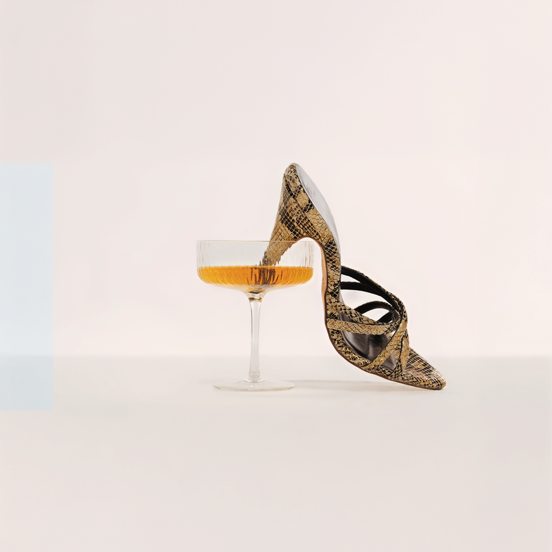 Vivi - Black and Gold Python Print - Limited Edition