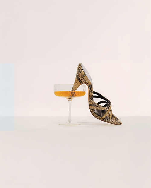 Vivi - Black and Gold Python Print - Limited Edition
